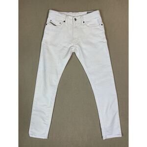 Diesel Jeans Girls Youth 10Y White Tepphar-J JJJ-N Slim Carrot Distressed